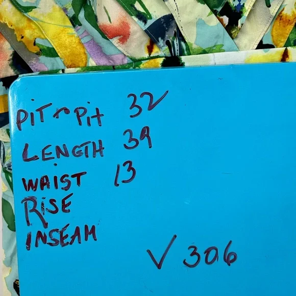 Adrianna Papell Colorful Floral Dress Womens 4 Sleeveless Teal Blue Yellow - Picture 8 of 8